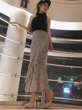「R&E（アールアンドイー）のアイテム（パンプス）」を使った、R&E_REZOY本部staffさん（レディース・158cm）の秋コーディネート