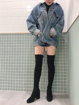 「REZOY（リゾイ）のアイテム（ブーツ）」を使った、R&E_REZOY本部staffさん（レディース・165cm）の秋コーディネート