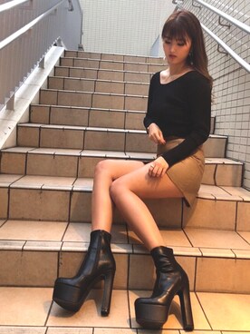 「R&E（アールアンドイー）のアイテム」を使った、R&E_REZOY本部staffさん（レディース・162cm）の秋コーディネート