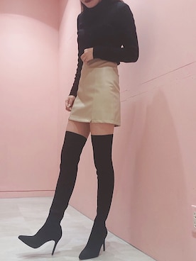 「R&E渋谷109スタッフコーデ」｜「アイテム（ブーツ）」を使った、R&E_REZOY本部staffさん（レディース・164cm）の秋コーディネート
