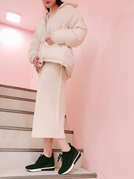 「REZOY（リゾイ）のアイテム」を使った、R&E_REZOY本部staffさん（レディース・164cm）の冬コーディネート