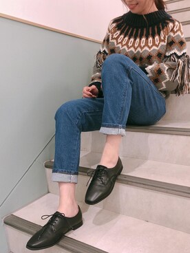 「アイテム（その他シューズ）」を使った、R&E_REZOY本部staffさん（レディース・160cm）の冬コーディネート