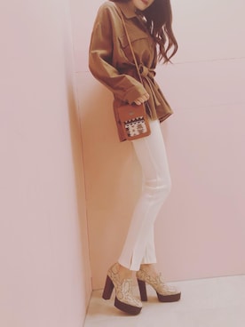 「R&E（アールアンドイー）のアイテム（パンプス）」を使った、R&E_REZOY本部staffさん（レディース・164cm）の冬コーディネート