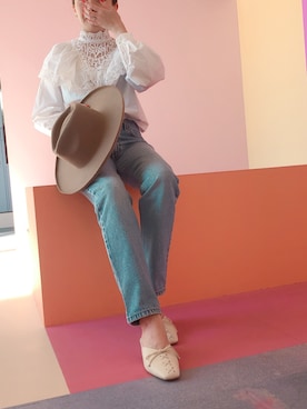 「REZOY（リゾイ）のアイテム」を使った、R&E_REZOY本部staffさん（レディース・161cm）の冬コーディネート