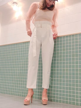 「R&E（アールアンドイー）のアイテム（サンダル）」を使った、R&E_REZOY本部staffさん（レディース・164cm）の春コーディネート