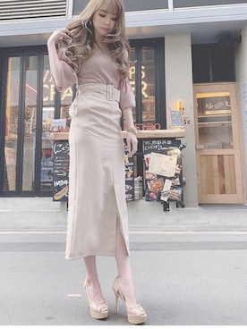 「R&E（アールアンドイー）のアイテム（パンプス）」を使った、R&E_REZOY本部staffさん（レディース・160cm）の夏コーディネート