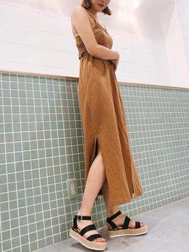 「R&E（アールアンドイー）のアイテム」を使った、R&E_REZOY本部staffさん（レディース・164cm）の夏コーディネート