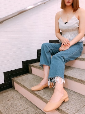 「REZOY（リゾイ）のアイテム」を使った、R&E_REZOY本部staffさん（レディース・164cm）の夏コーディネート