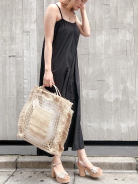 「パイソン柄」｜R&E_REZOY本部staffさん（レディース・164cm）の夏コーディネート