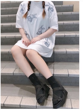「スポサン×靴下」｜R&E_REZOY本部staffさん（レディース・160cm）の夏コーディネート
