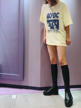 「R&E渋谷109スタッフコーデ」｜「アイテム（ブーツ）」を使った、R&E_REZOY本部staffさん（レディース・164cm）の夏コーディネート