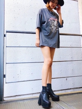 「R&E渋谷109スタッフコーデ」｜「アイテム（ブーツ）」を使った、R&E_REZOY本部staffさん（レディース・164cm）の秋コーディネート