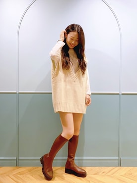 「R&E（アールアンドイー）のアイテム」を使った、R&E_REZOY本部staffさん（レディース・157cm）の秋コーディネート