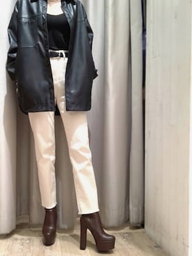 「R&E（アールアンドイー）のアイテム」を使った、R&E_REZOY本部staffさん（レディース・162cm）の秋コーディネート