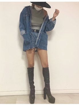 「R&E渋谷109スタッフコーデ」｜「アイテム（ブーツ）」を使った、R&E_REZOY本部staffさん（レディース・164cm）の秋コーディネート