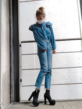 「厚底」｜R&E_REZOY本部staffさん（レディース・162cm）の秋コーディネート