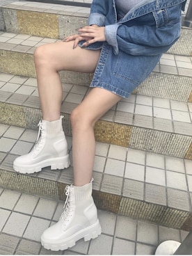 「R&E渋谷109スタッフコーデ」｜「アイテム（ブーツ）」を使った、R&E_REZOY本部staffさん（レディース・164cm）の秋コーディネート
