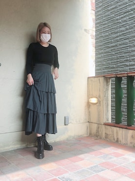 「R&E渋谷109スタッフコーデ」｜「アイテム（ブーツ）」を使った、R&E_REZOY本部staffさん（レディース・164cm）の秋コーディネート
