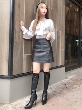 「R&E（アールアンドイー）のアイテム」を使った、R&E_REZOY本部staffさん（レディース・162cm）の秋コーディネート