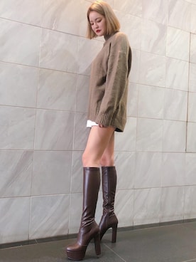 「R&E渋谷109スタッフコーデ」｜「アイテム（ブーツ）」を使った、R&E_REZOY本部staffさん（レディース・164cm）の秋コーディネート