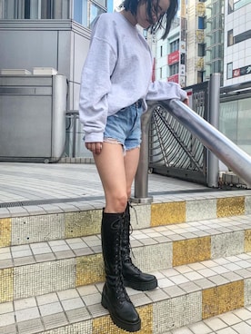 「R&E渋谷109スタッフコーデ」｜「アイテム（ブーツ）」を使った、R&E_REZOY本部staffさん（レディース・164cm）の秋コーディネート
