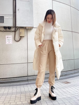 「R&E渋谷109スタッフコーデ」｜R&E_REZOY本部staffさん（レディース・164cm）の冬コーディネート