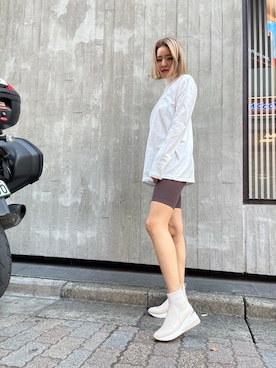 「REZOY（リゾイ）のアイテム（ブーツ）」を使った、R&E_REZOY本部staffさん（レディース・164cm）の冬コーディネート