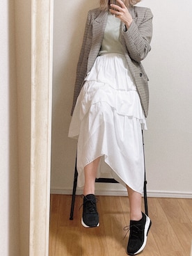 「REZOY（リゾイ）のアイテム」を使った、R&E_REZOY本部staffさん（レディース・162cm）の春コーディネート