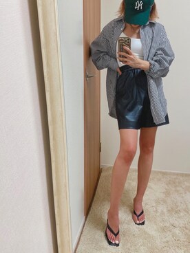 「R&E（アールアンドイー）のアイテム（サンダル）」を使った、R&E_REZOY本部staffさん（レディース・162cm）の夏コーディネート