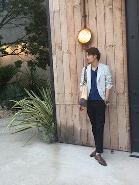 「TOPMAN（トップマン）のアイテム（トップス）」を使った、makiさん（メンズ・180cm）の夏コーディネート