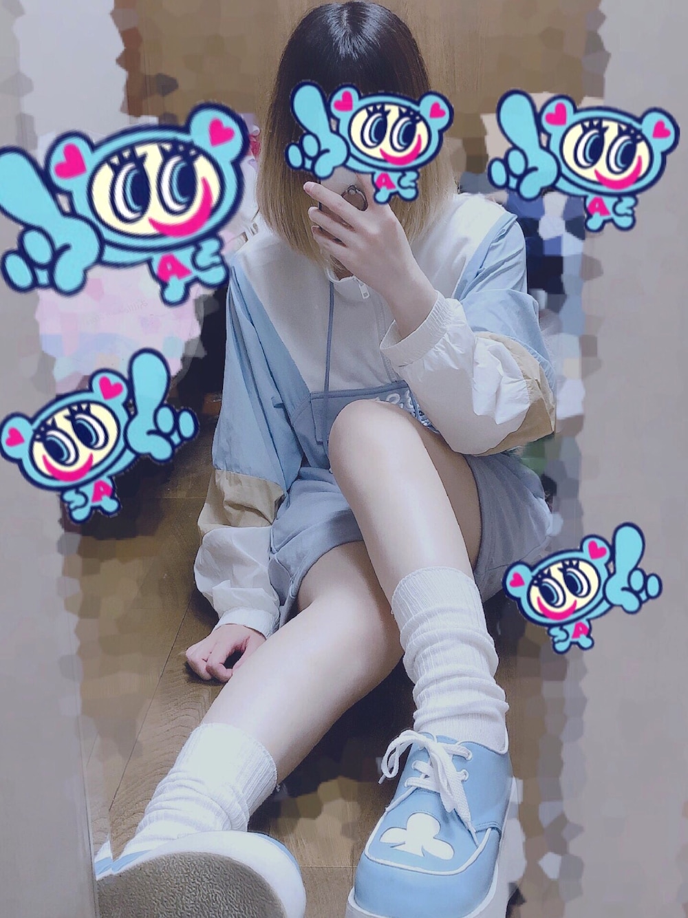 「onespo、低身長、水色、厚底」｜「onespoのアイテム（ワンピース/ドレス、ブルー系）」を使った、nekomori 居眠さん（レディース・147cm）の夏コーディネートの1枚目の写真