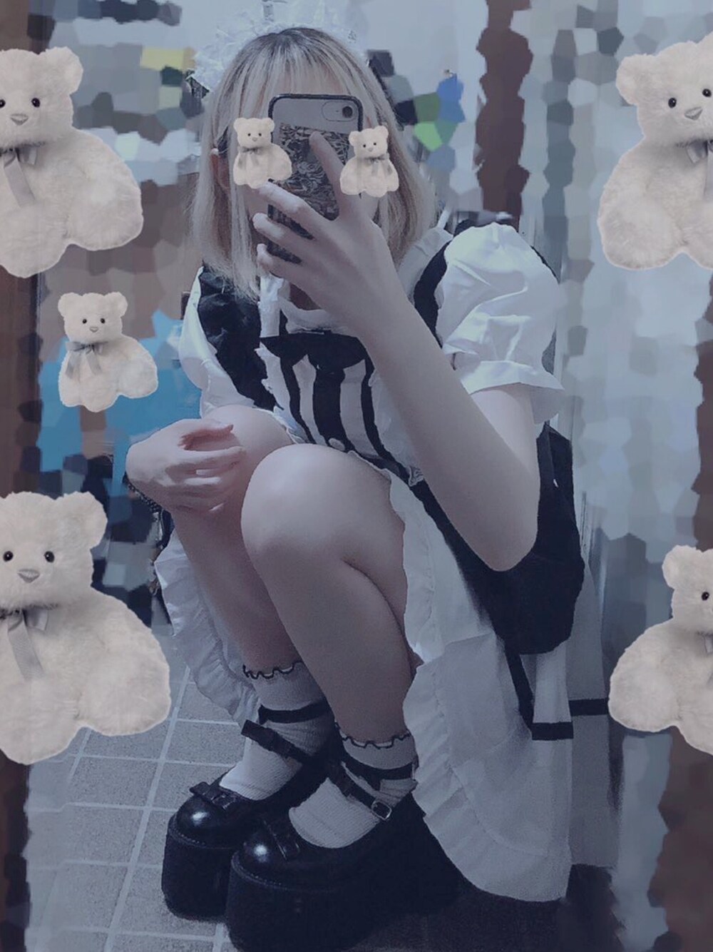 「メイド服、コスプレ、モノトーン、モノクロ、シンプル、メイド」｜「🐼のアイテム（コスチューム/パーティーグッズ、ホワイト系）」を使った、nekomori 居眠さん（レディース・148cm）の夏コーディネートの1枚目の写真