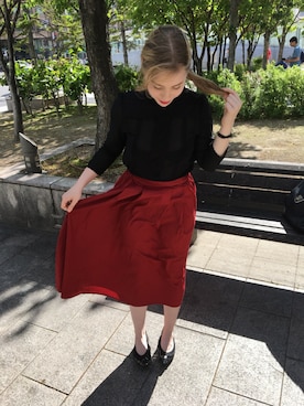 「skirt」｜「アイテム（バレエシューズ）」を使った、juliannahoさん（レディース・158cm）の夏コーディネート