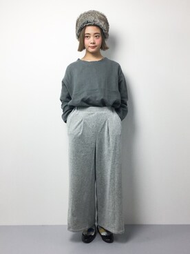 「chambre de charme（シャンブルドゥシャーム）のアイテム（パンツ）」を使った、ずちに。さん（レディース・160cm）の冬コーディネート