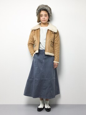 「RAY CASSIN（レイカズン）のアイテム（ブルゾン）」を使った、ずちに。さん（レディース・160cm）の冬コーディネート