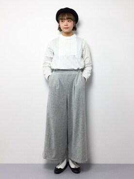 「chambre de charme（シャンブルドゥシャーム）のアイテム（パンツ）」を使った、ずちに。さん（レディース・160cm）の冬コーディネート
