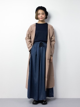 「antiqua（アンティカ）のアイテム（その他アウター）」を使った、ずちに。さん（レディース・160cm）の冬コーディネート