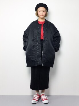 「unrelaxing（アンリラクシング）のアイテム（ジャケット/アウター）」を使った、ずちに。さん（レディース・160cm）の冬コーディネート