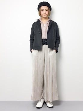 「BLISS POINT（ブリスポイント）のアイテム（その他アウター）」を使った、ずちに。さん（レディース・160cm）の冬コーディネート