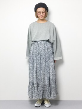 「coca（coca）（コカ）のアイテム（スウェット）」を使った、ずちに。さん（レディース・160cm）の冬コーディネート