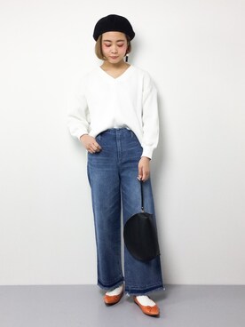 「coca（coca）（コカ）のアイテム（クラッチバッグ）」を使った、ずちに。さん（レディース・160cm）の冬コーディネート