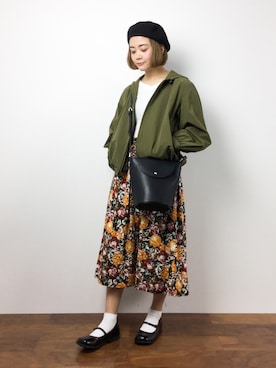 「PAR ICI（パーリッシィ）のアイテム（マウンテンパーカー）」を使った、ずちに。さん（レディース・160cm）の冬コーディネート