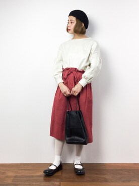 「chambre de charme（シャンブルドゥシャーム）のアイテム（スカート）」を使った、ずちに。さん（レディース・160cm）の冬コーディネート