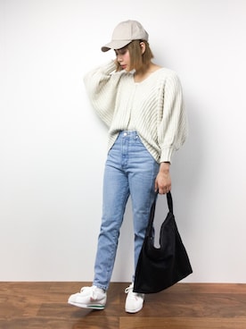 「nitca（ニトカ）のアイテム（バッグ）」を使った、ずちに。さん（レディース・160cm）の冬コーディネート