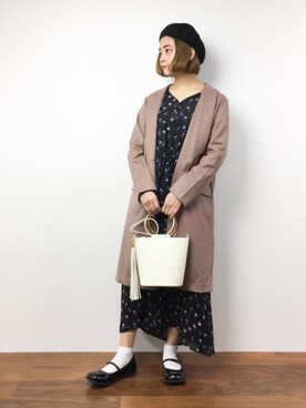 「Honey Salon（ハニーサロン）のアイテム（バッグ）」を使った、ずちに。さん（レディース・160cm）の冬コーディネート