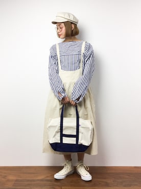 「マリン」｜「アイテム（ジャンパースカート）」を使った、ずちに。さん（レディース・160cm）の冬コーディネート