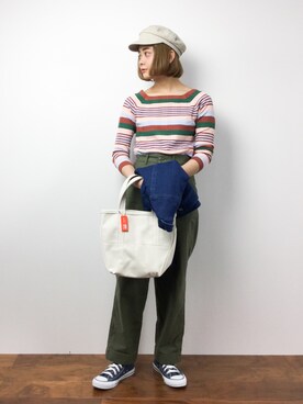 「haco!（ハコ）のアイテム（デニムジャケット）」を使った、ずちに。さん（レディース・160cm）の冬コーディネート
