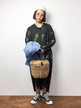 「EDWIN（エドウィン）のアイテム（ジャケット/アウター）」を使った、ずちに。さん（レディース・160cm）の冬コーディネート