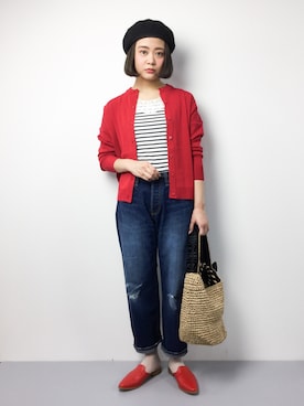 「cache cache（カシュ カシュ）のアイテム（かごバッグ）」を使った、ずちに。さん（レディース・160cm）の春コーディネート