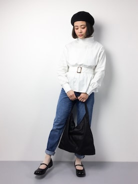 「nitca（ニトカ）のアイテム（バッグ）」を使った、ずちに。さん（レディース・160cm）の春コーディネート